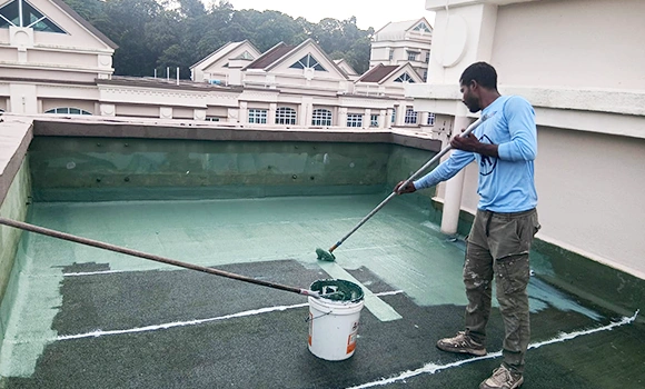 Acrylic waterproofing coating for roofs
