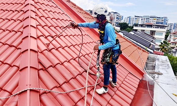 Landed property roof waterproofing