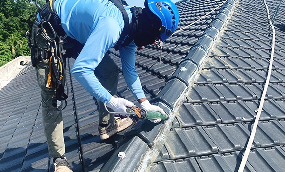 Pitch tiles roof waterproofing