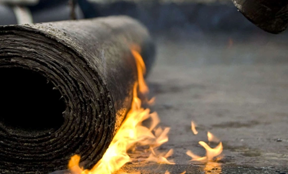 Torch-on membrane roof waterproofing